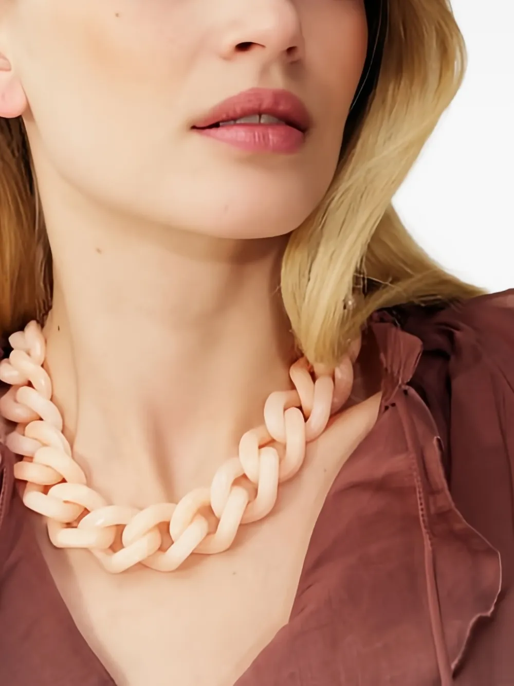 Vanessa Baroni chain-link necklace - Roze