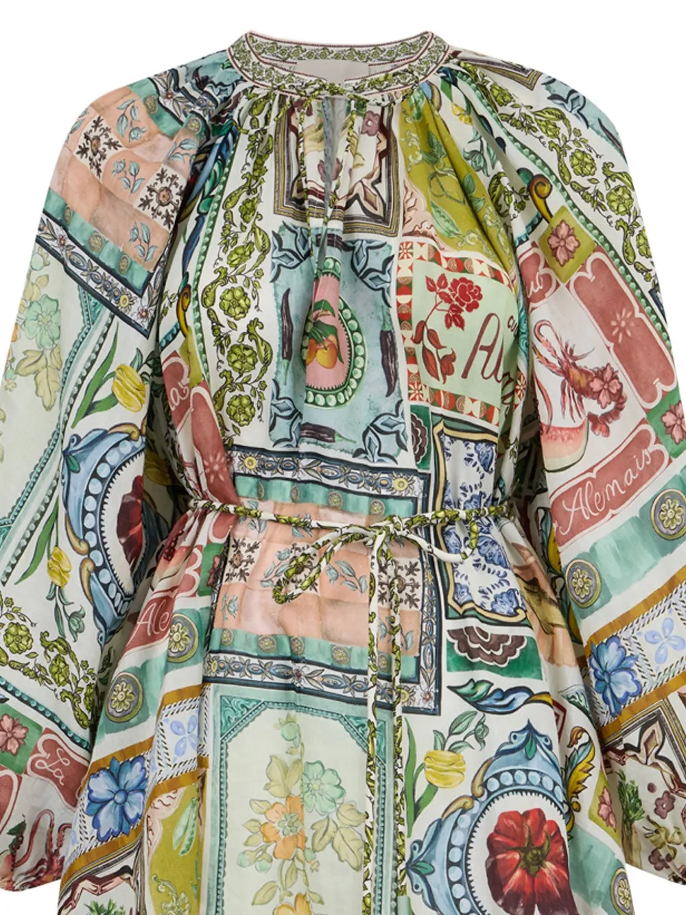 ALEMAIS Tommasina mini-jurk met print Groen