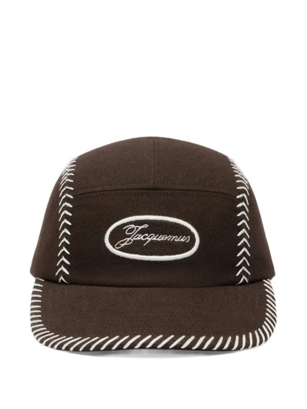 Jacquemus Baseball-stitching Cap In Brown