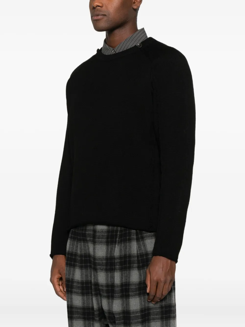 Individual Sentiments Button-detail Sweater In Black