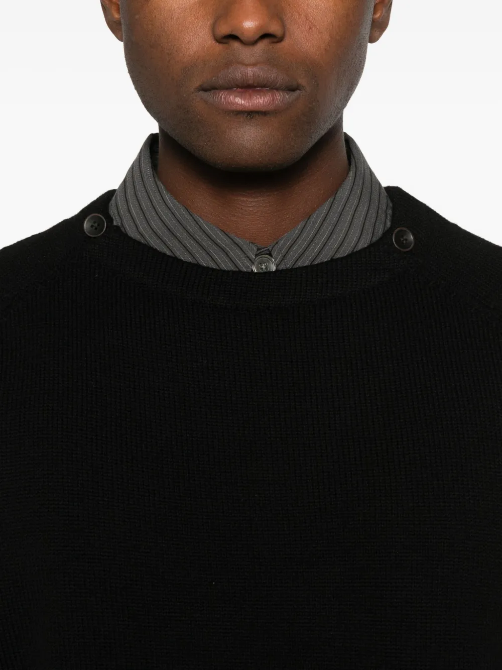 Individual Sentiments Button-detail Sweater In Black