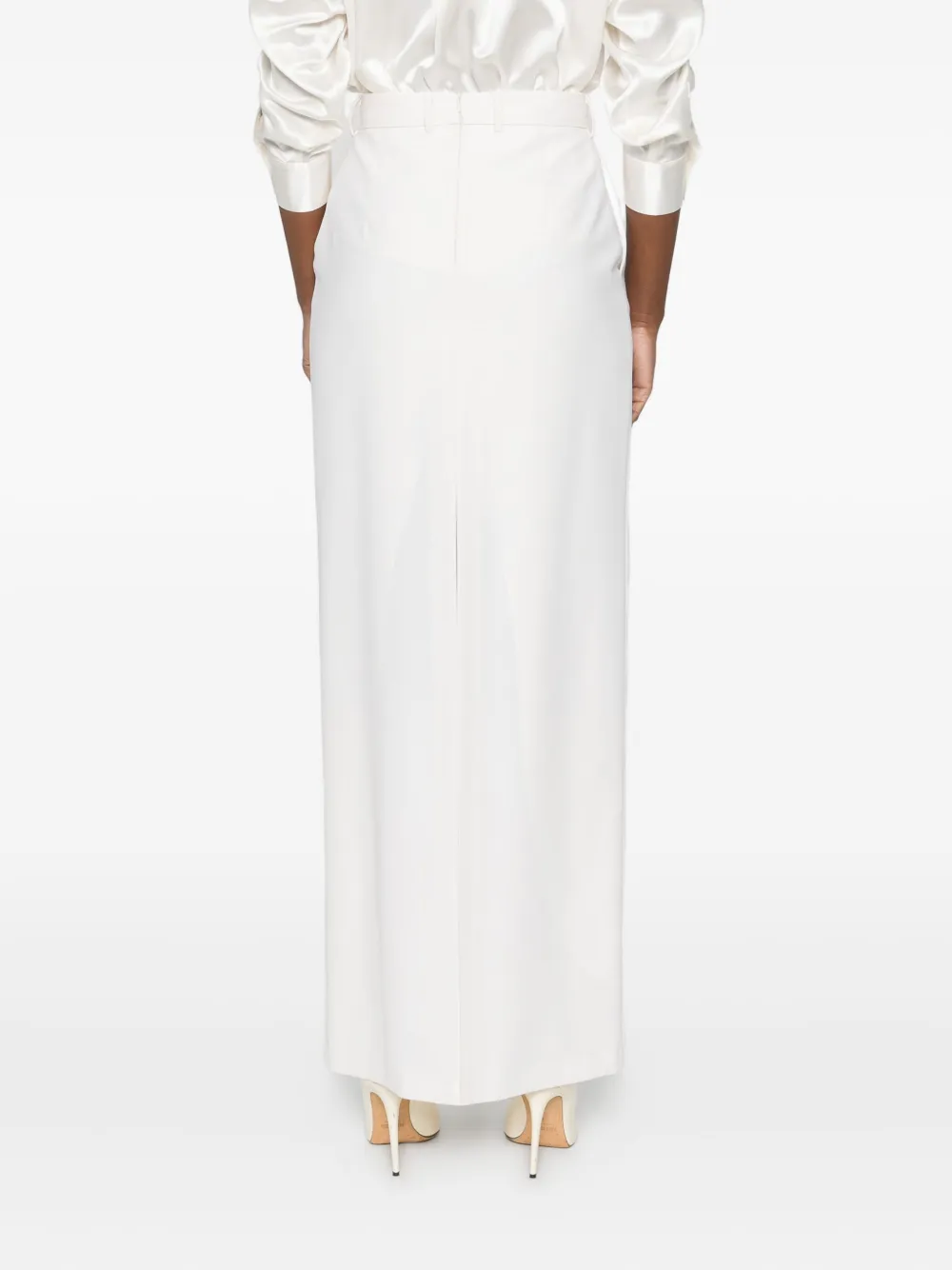 Medeea High-waisted Straight Skirt In White