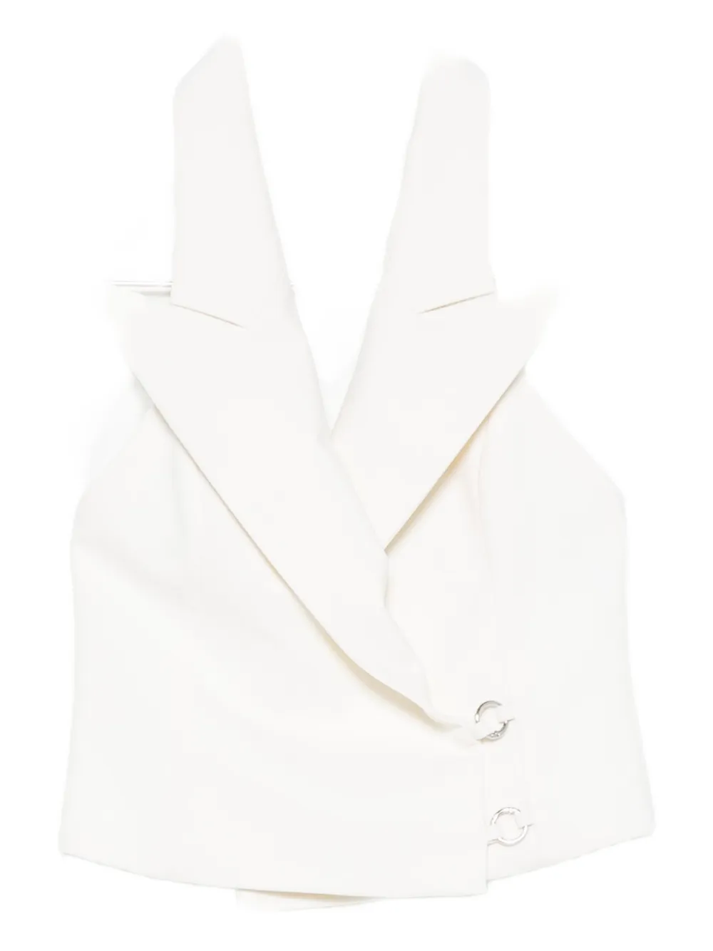 Medeea Ring-detail Vest In White