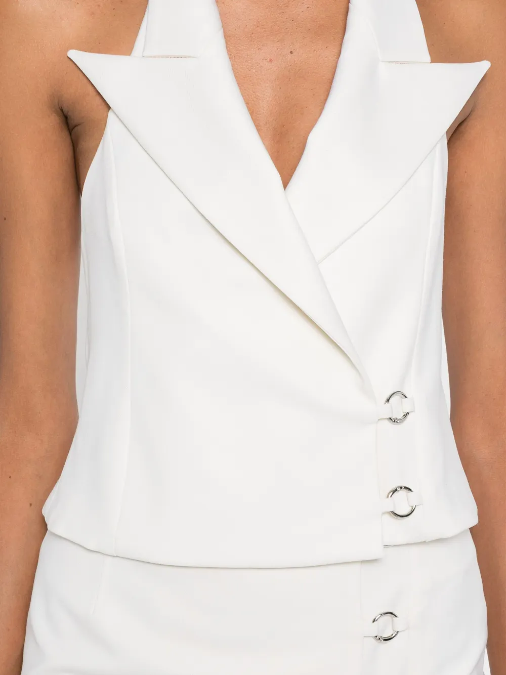 Medeea Ring-detail Vest In White