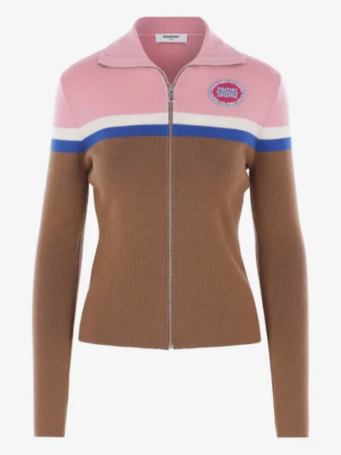 Zomer logo-patch zip-fastening cardigan