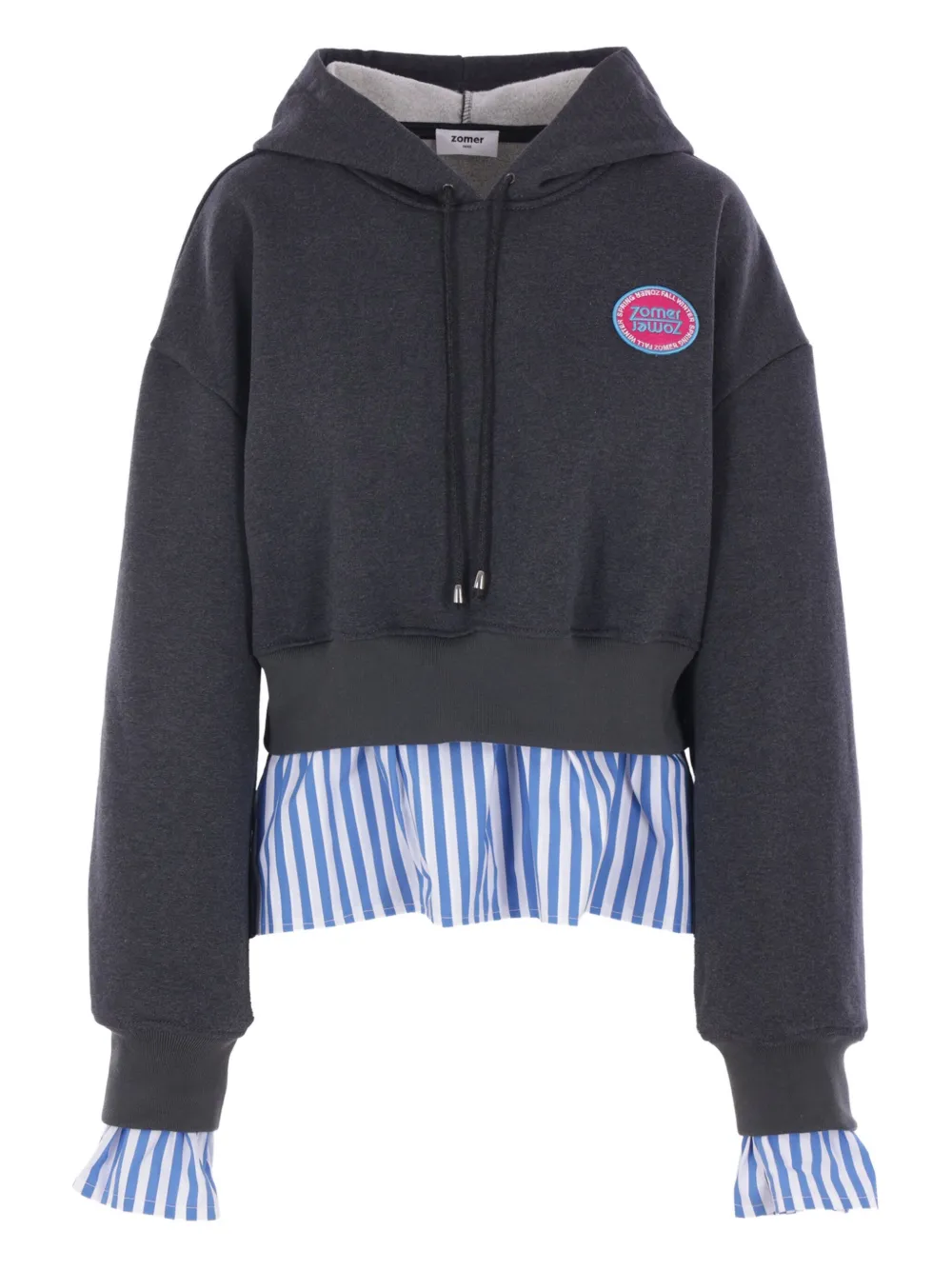 Zomer logo-patch hoodie | Grey | Image 1