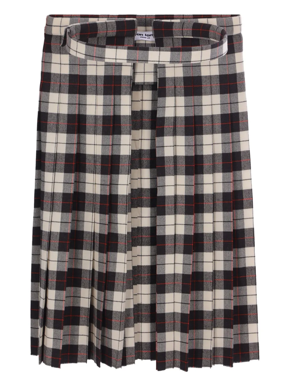Duran Lantink Tartan-pleated Skirt In Multi