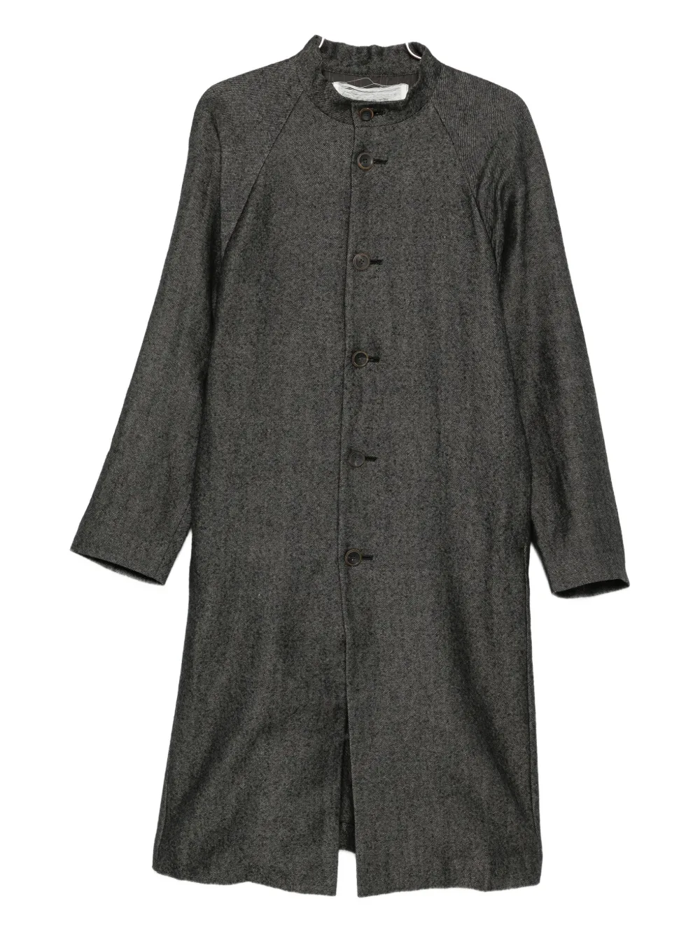Individual Sentiments single-breasted collarless coat | Grey | Image 1