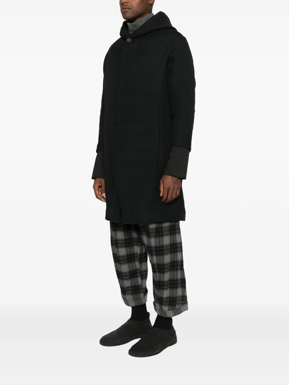  Individual Sentiments Hooded Coat - Black 