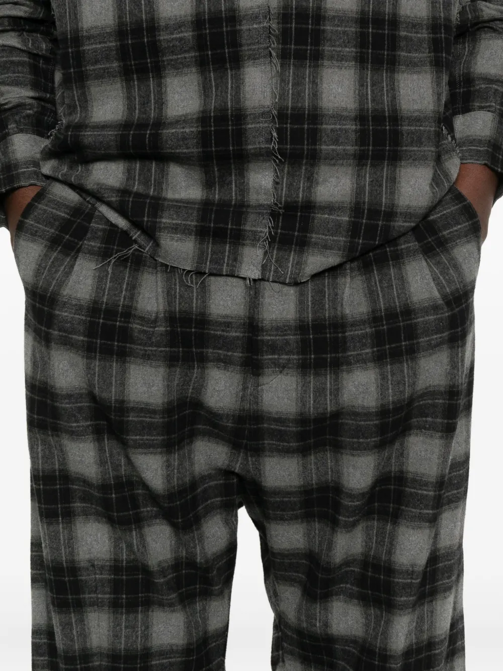 Individual Sentiments Plaid-pattern Trousers In Black