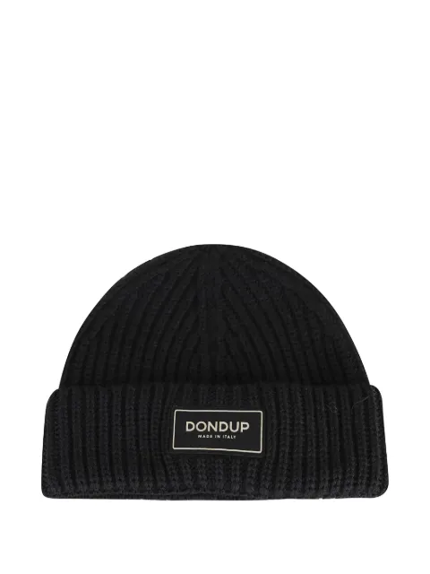 DONDUP ribbed patch beanie hat