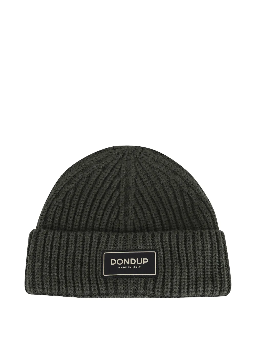 DONDUP ribbed patch beanie hat | verde | Image 1