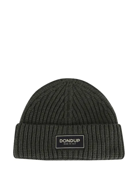 DONDUP ribbed patch beanie hat