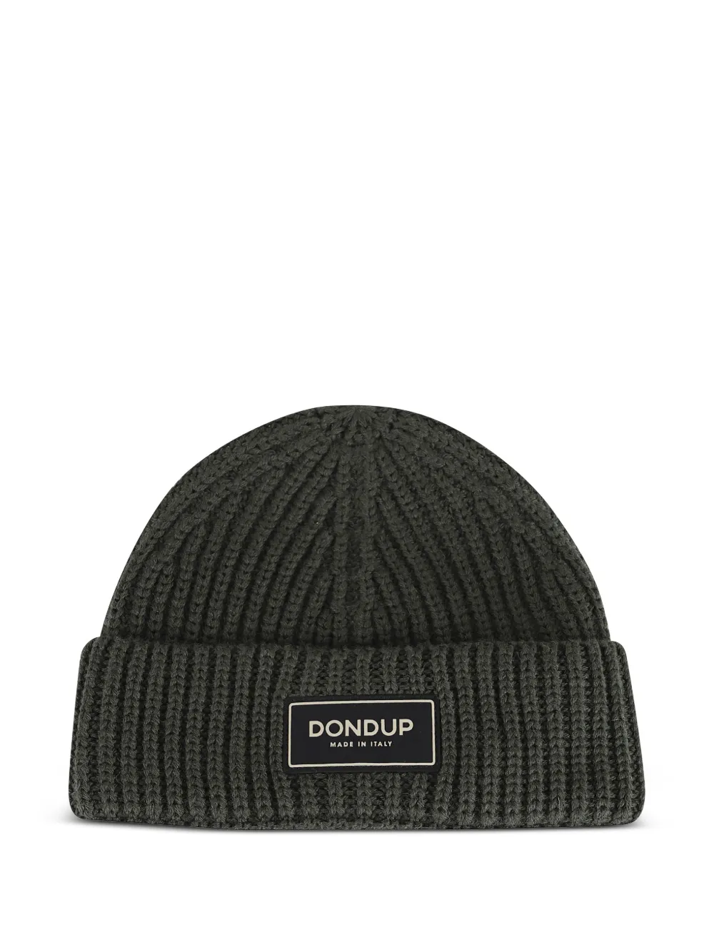 DONDUP Gerippte Beanie mit Logo-Patch | Grün | Image 1