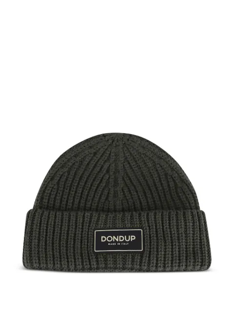 DONDUP ribbed patch beanie hat