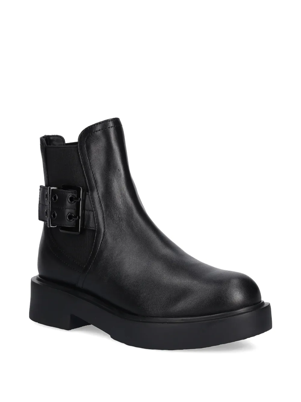 Love Moschino buckle-strap boots Zwart
