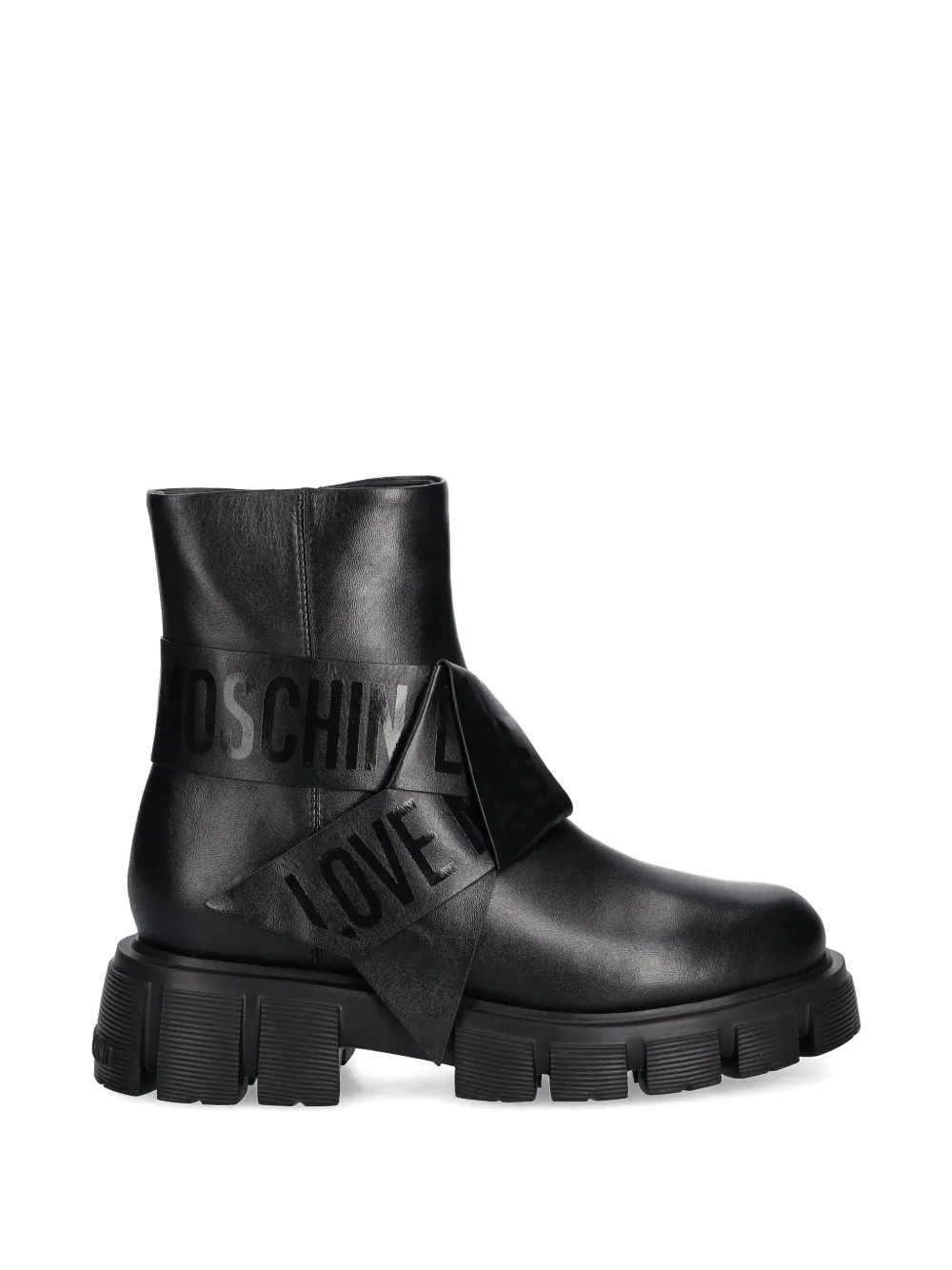 Love Moschino logo-tape ankle boots Zwart