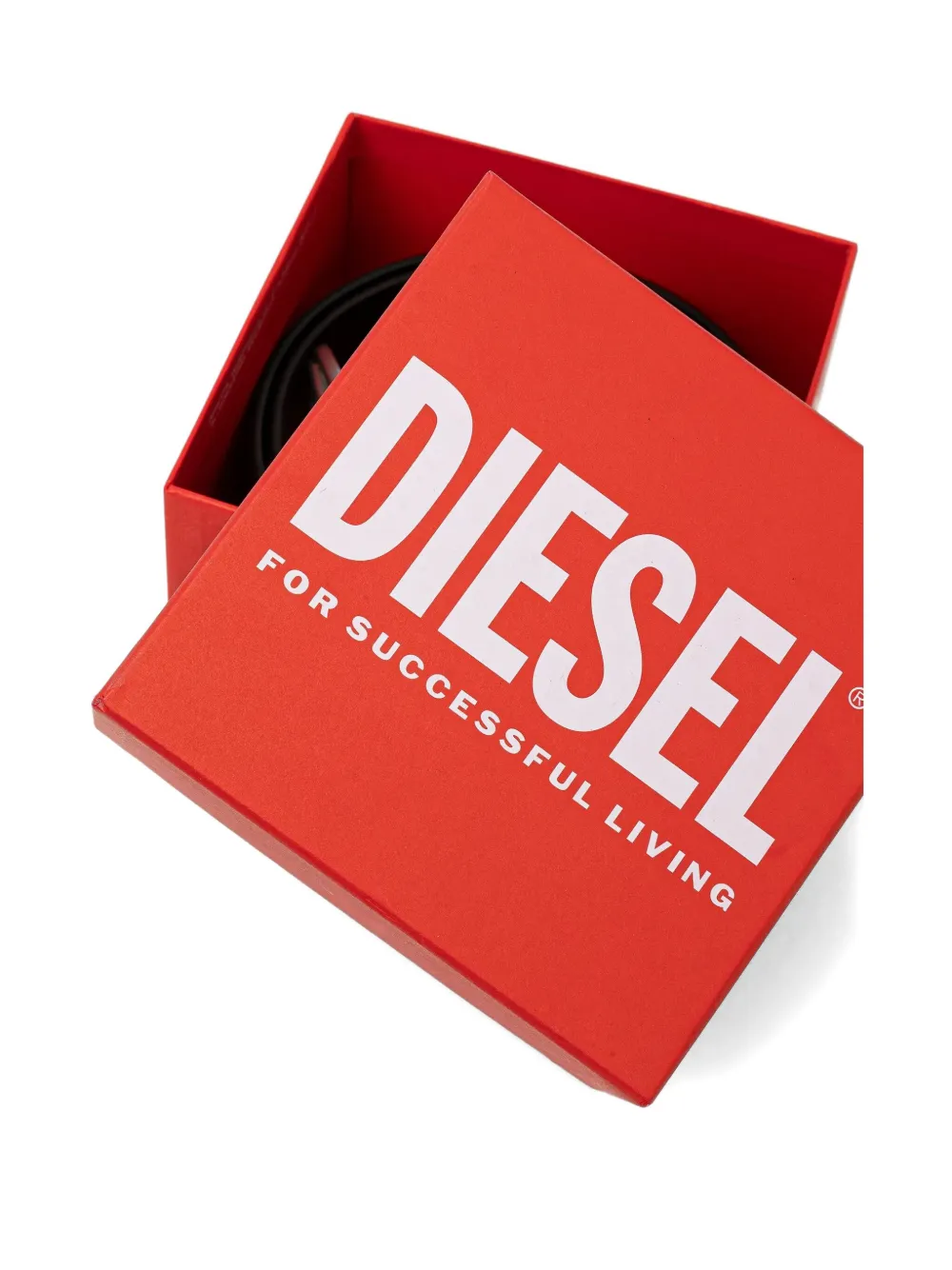 Diesel Textured Reversible Belt In Black