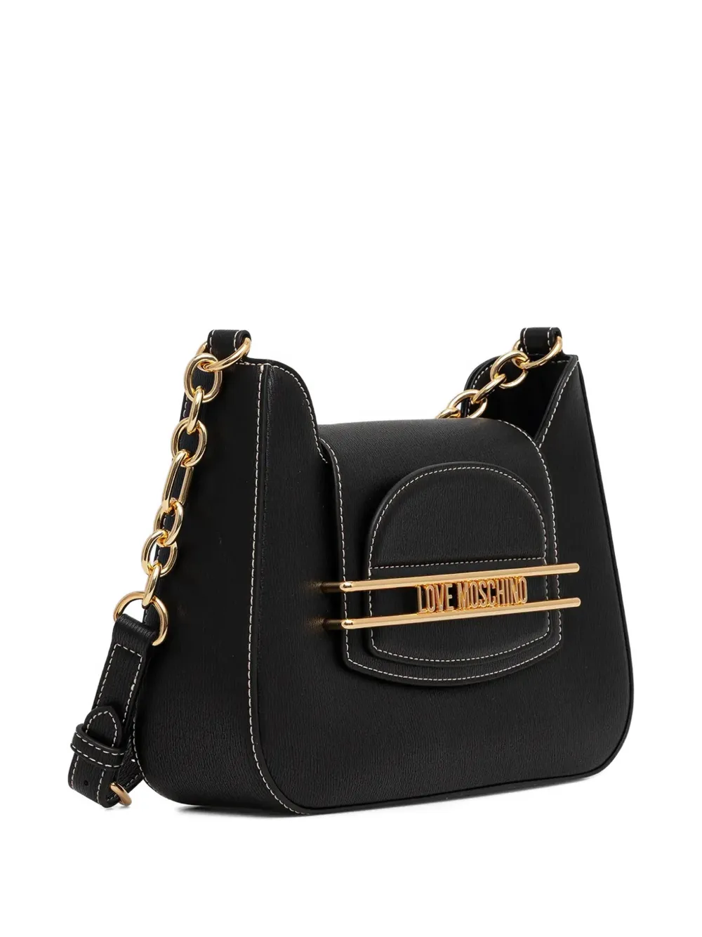 Love Moschino logo-plaque shoulder bag - Zwart