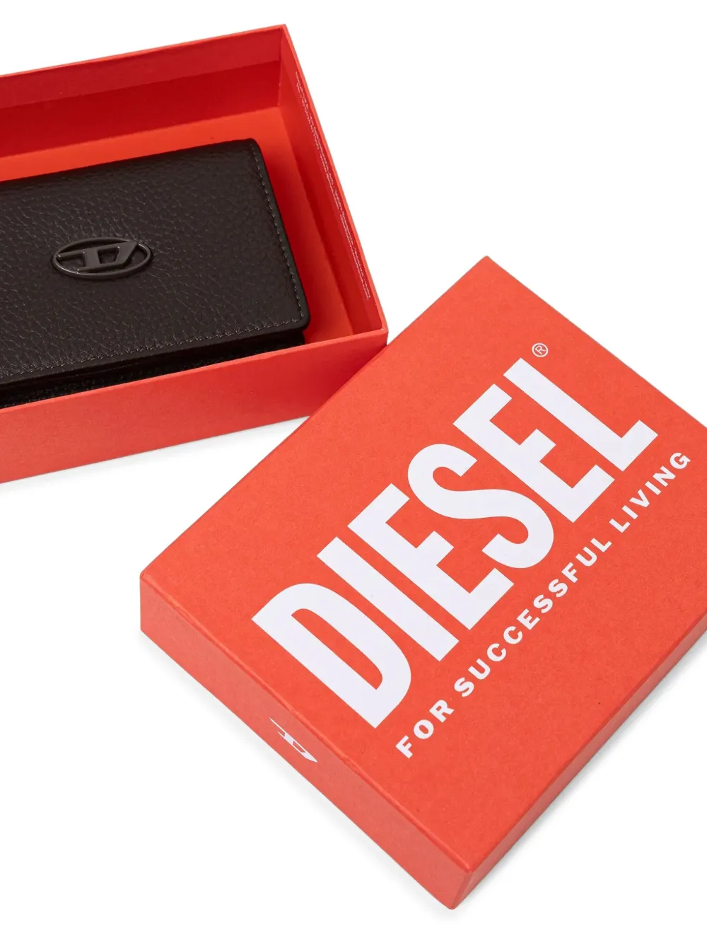 Diesel Pasjeshouder met logoplakkaat Bruin