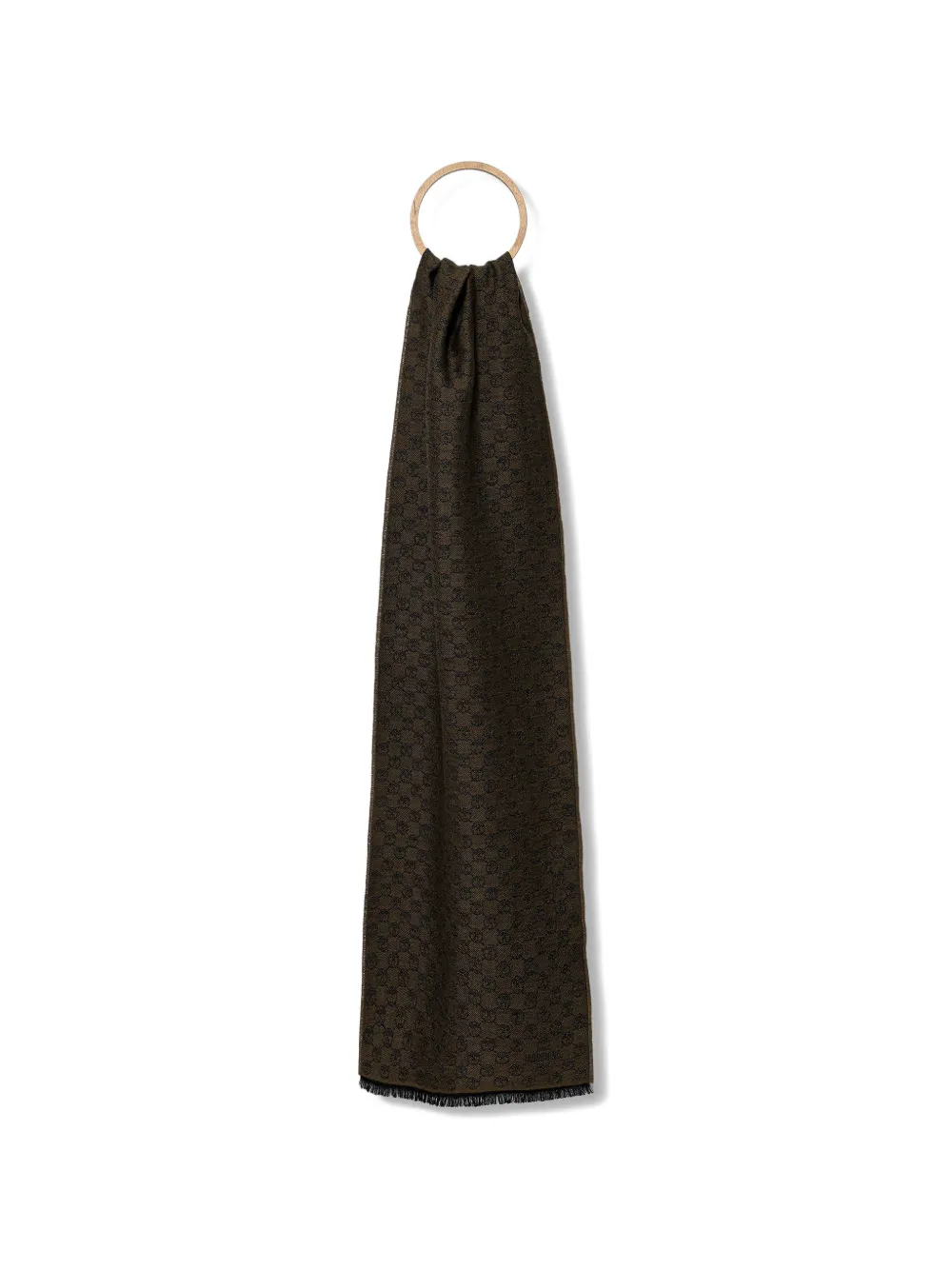 Moschino Sciarpa con frange e monogramma - Verde