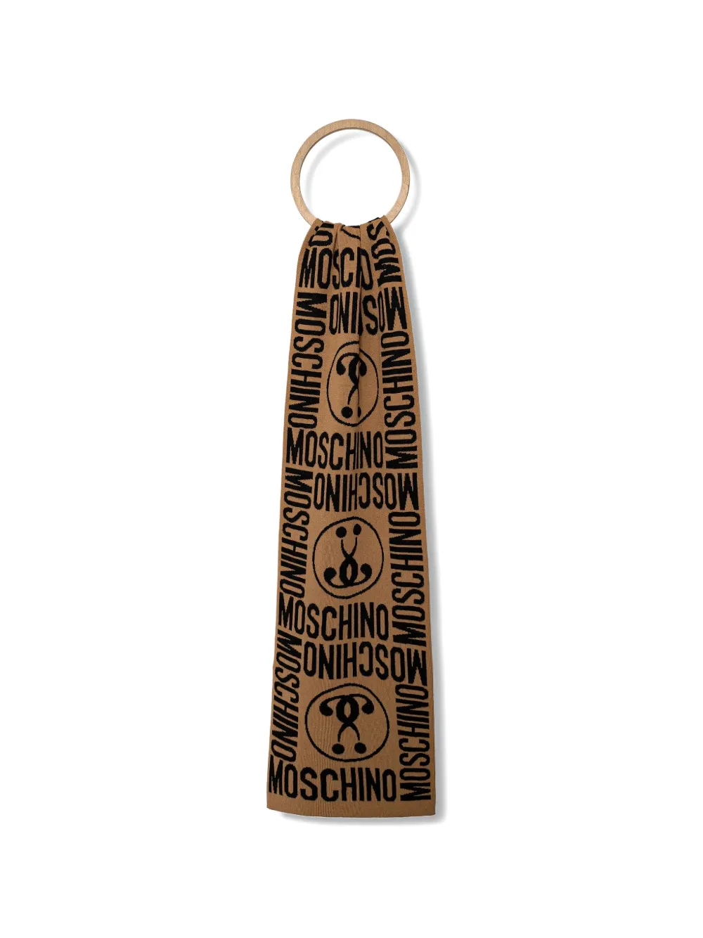 Moschino logo-jacquard scarf - Marrone