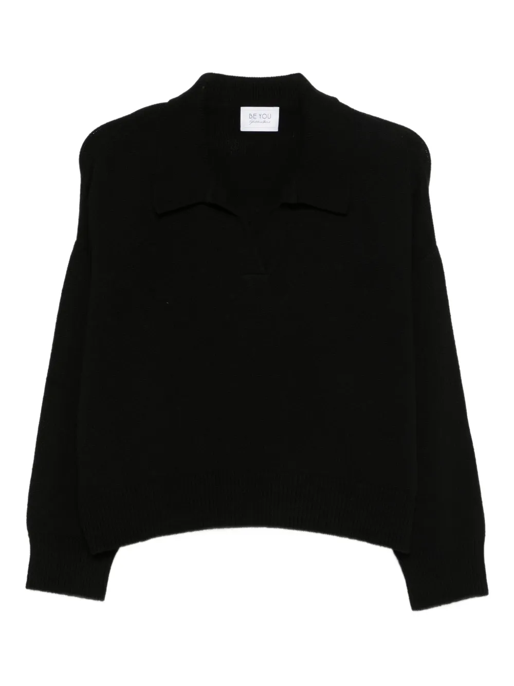 BeYou suéter con cuello de playera tipo polo | negro | Image 1