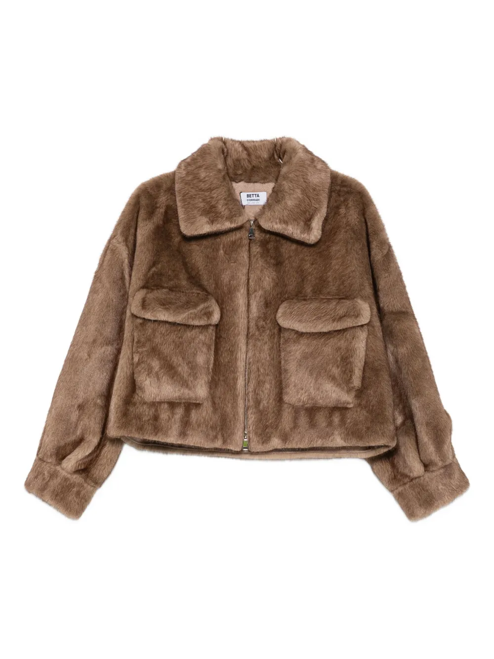 Betta Corradi Pocketed Faux-fur Jacket In Brown