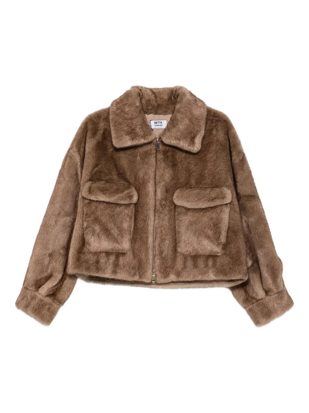 Betta Corradi pocketed faux-fur jacket | Brown | Image 1