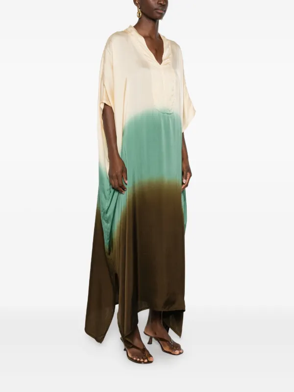 yavi silk dress YAVI dip-dyed Maxi Dress | Neutrals