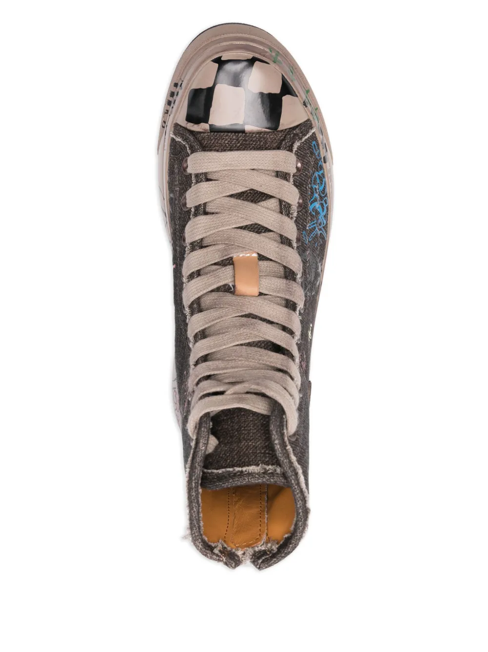 R13 High-top sneakers met plateauzool Bruin