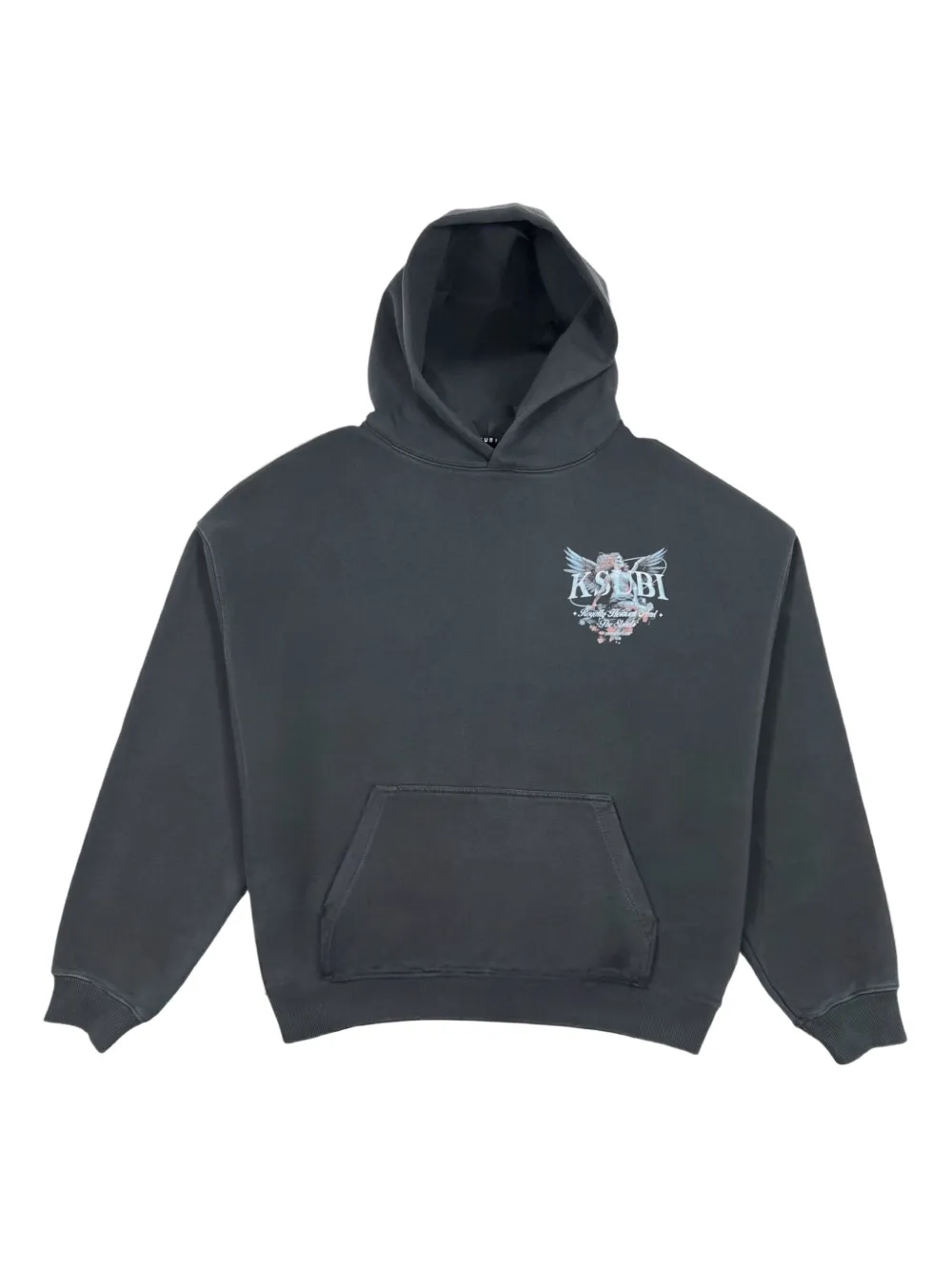 Ksubi pouch-pocket graphic-print hoodie | Black | Image 1