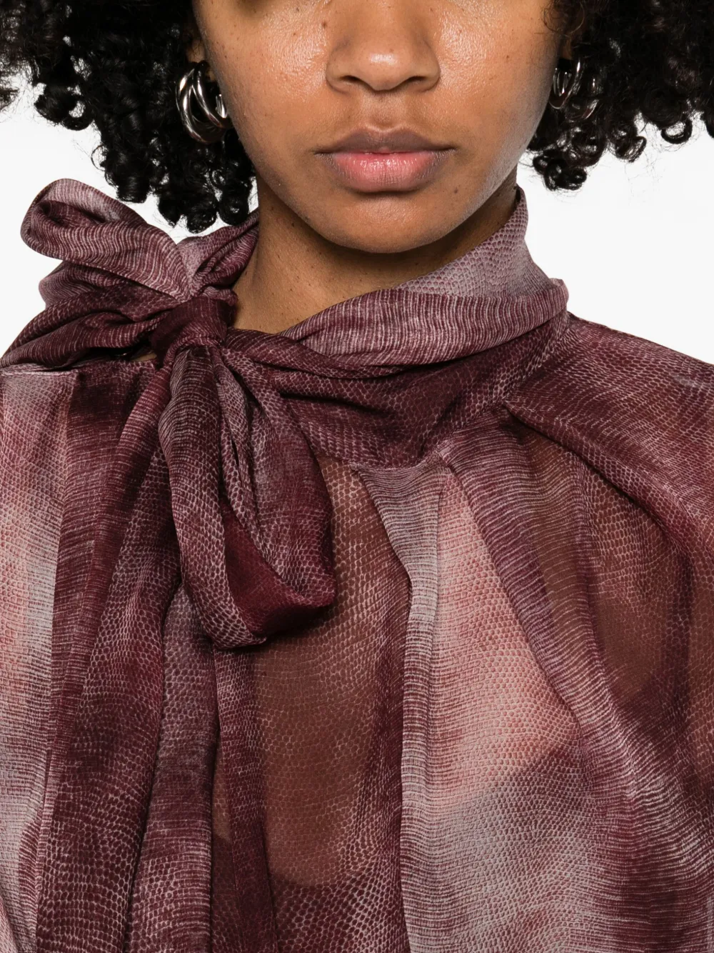 Elisabetta Franchi Silk Blouse In Burgundy