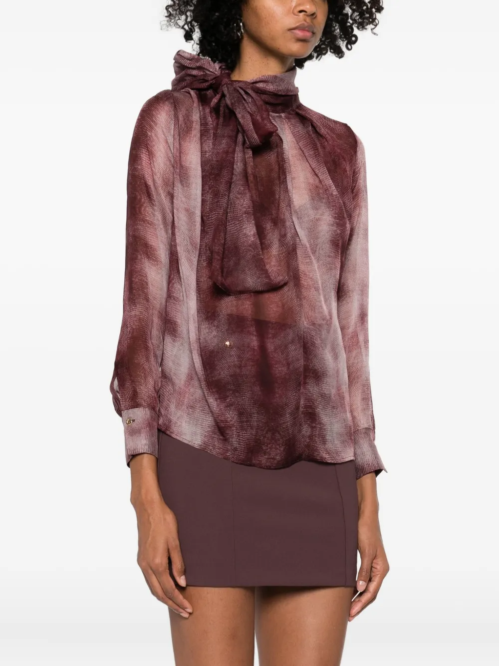 Elisabetta Franchi Silk Blouse In Burgundy