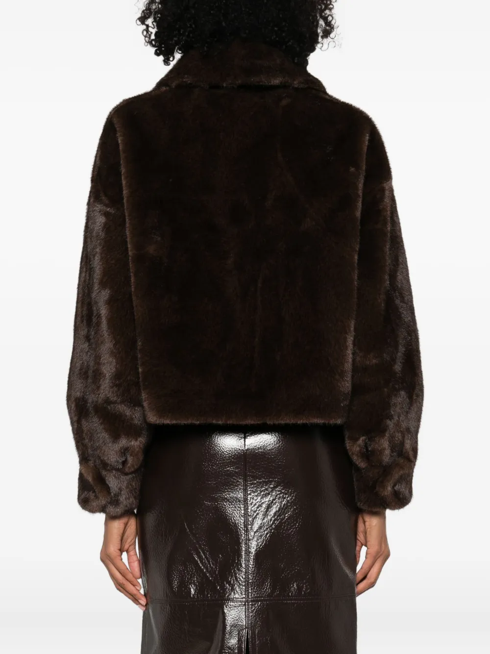 Betta Corradi Front-pockets Faux-fur Jacket In Brown