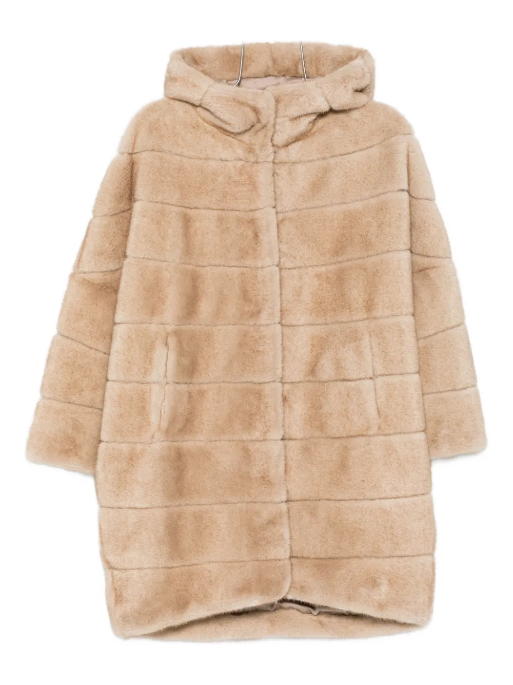 Betta Corradi Hooded Faux-fur Coat In Neutral