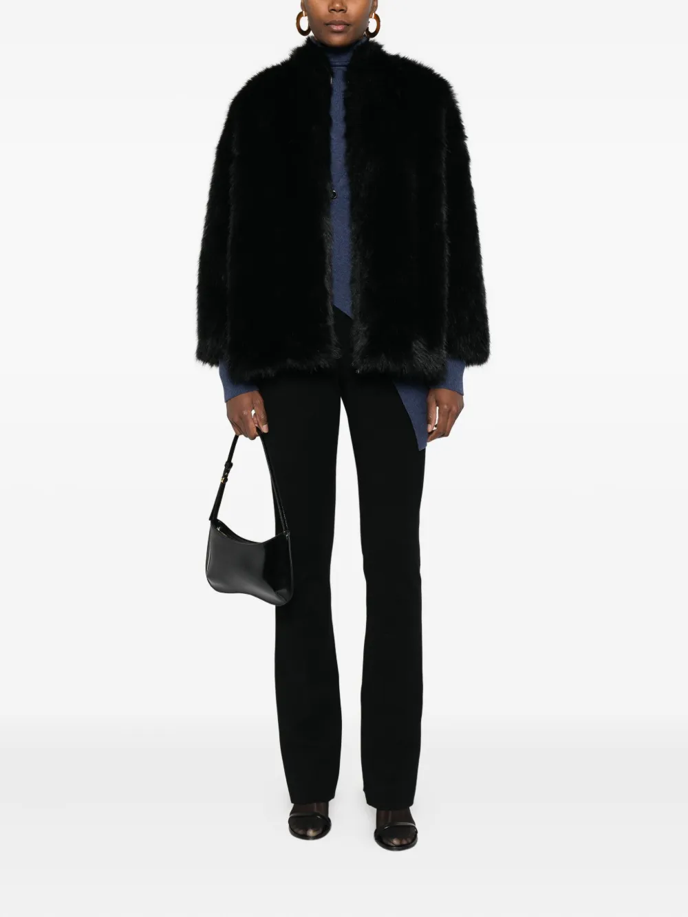 Betta Corradi zip-up silk jacket | Faux Fur & Shearling Jackets | Image 2