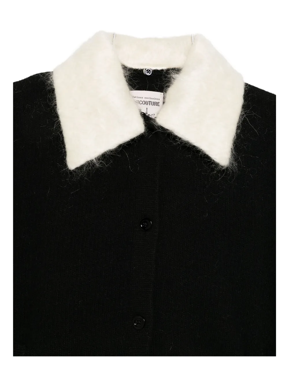 Semicouture Vest met contrasterende kraag Zwart