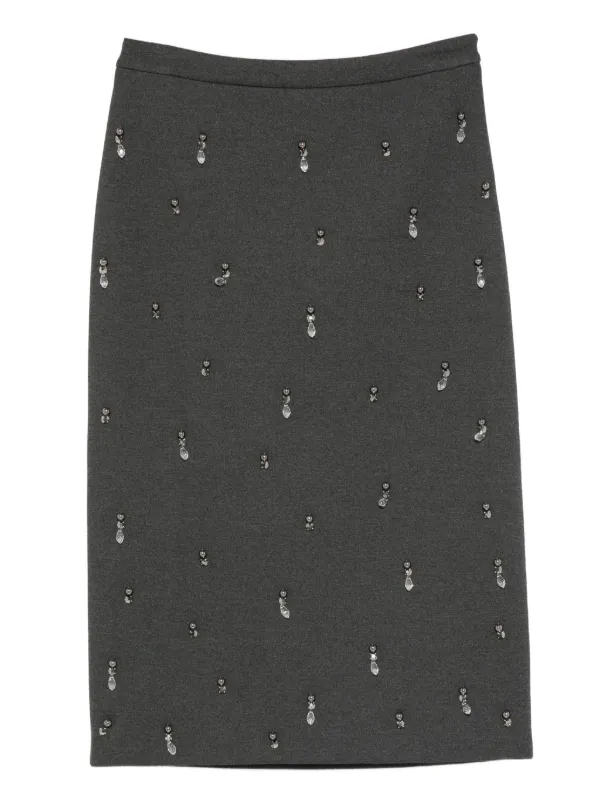 Semicouture rhinestone-embellished Skirt Grey FARFETCH PH