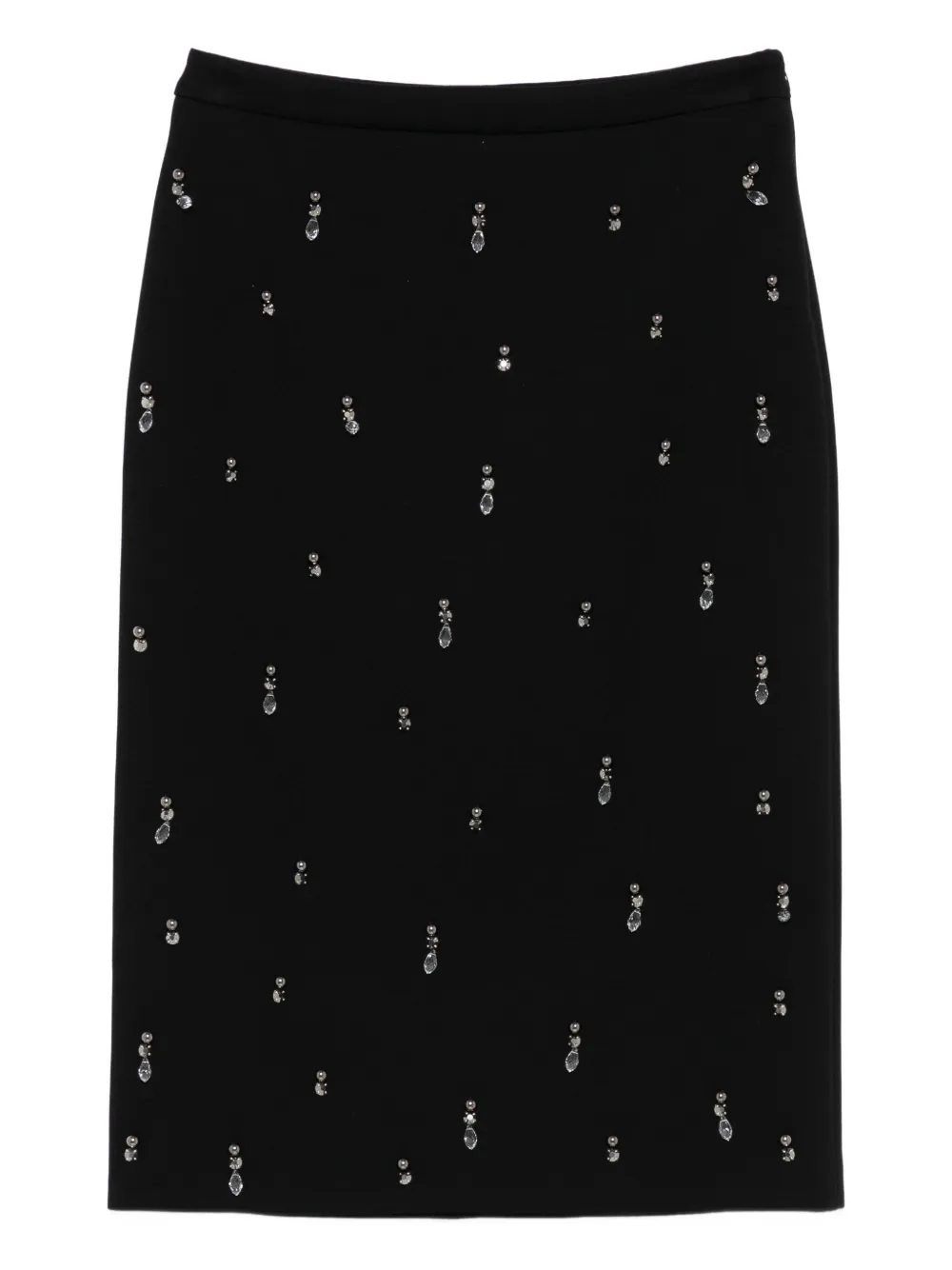 Semicouture Rhinestone-embellished Skirt In Black