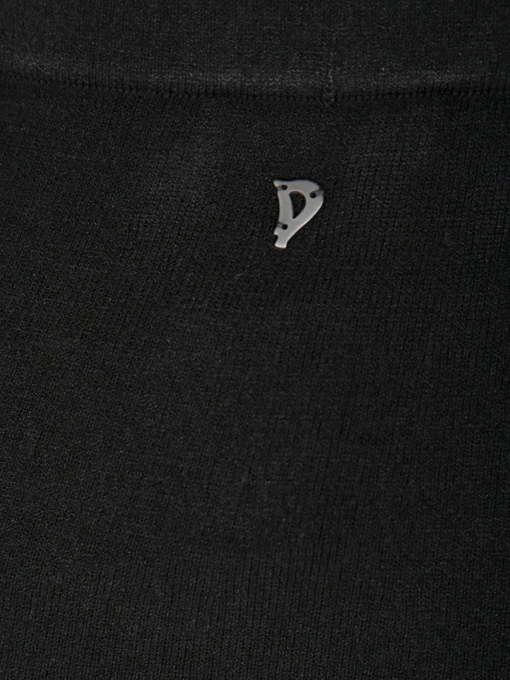 Dondup Fitted Black Skirt With Ribbed Hem In Black