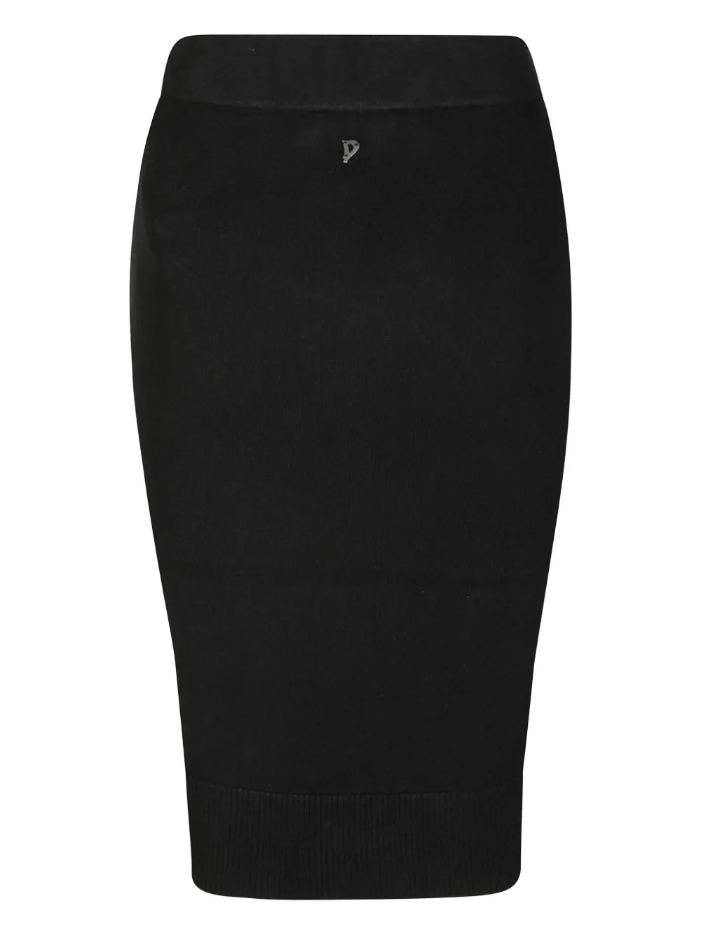 DONDUP Midi-rok met logoplakkaat - Zwart
