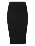 DONDUP logo-plaque midi skirt - Black