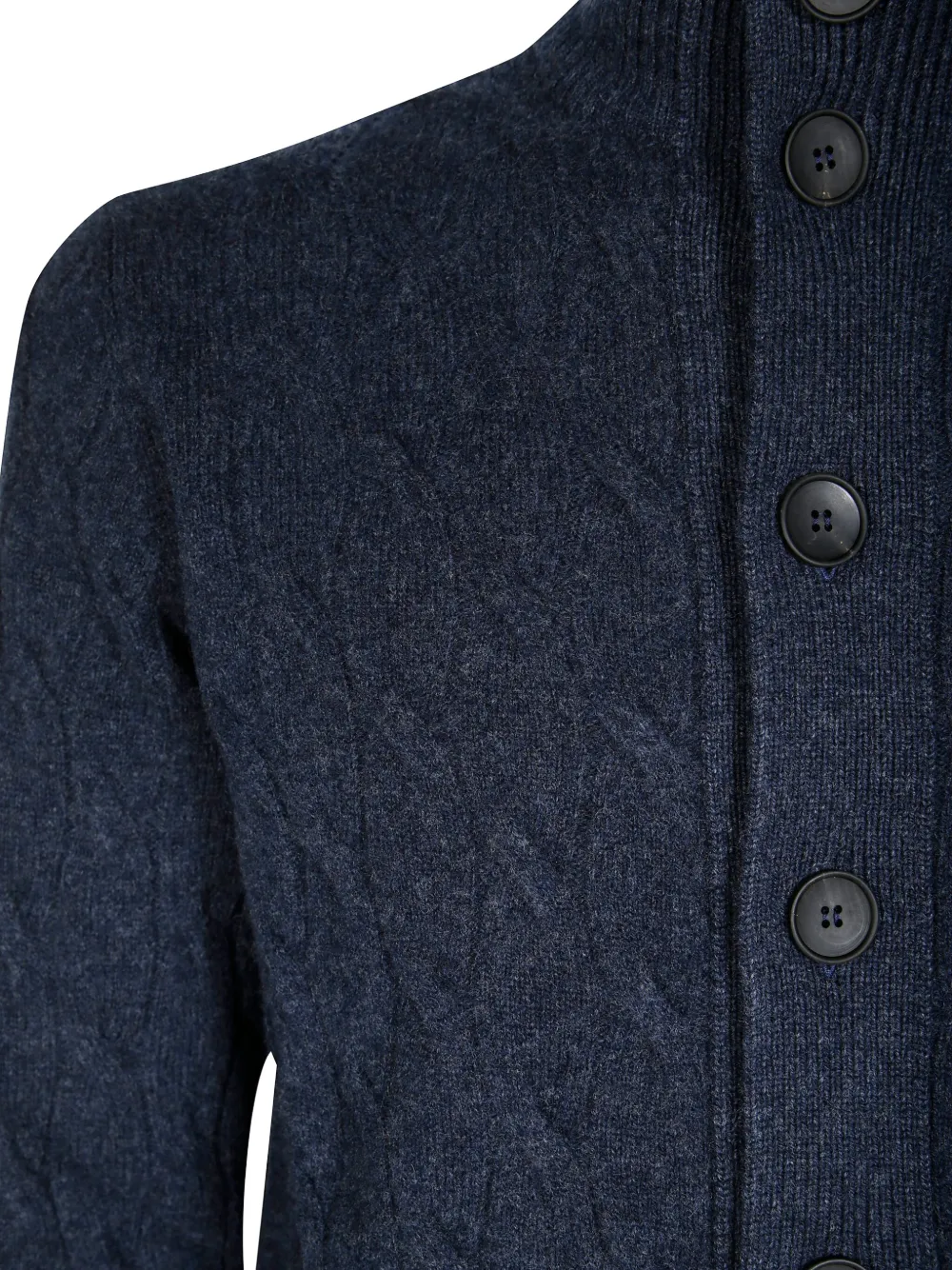 Filippo De Laurentiis Kabelgebreid vest met knopen Blauw
