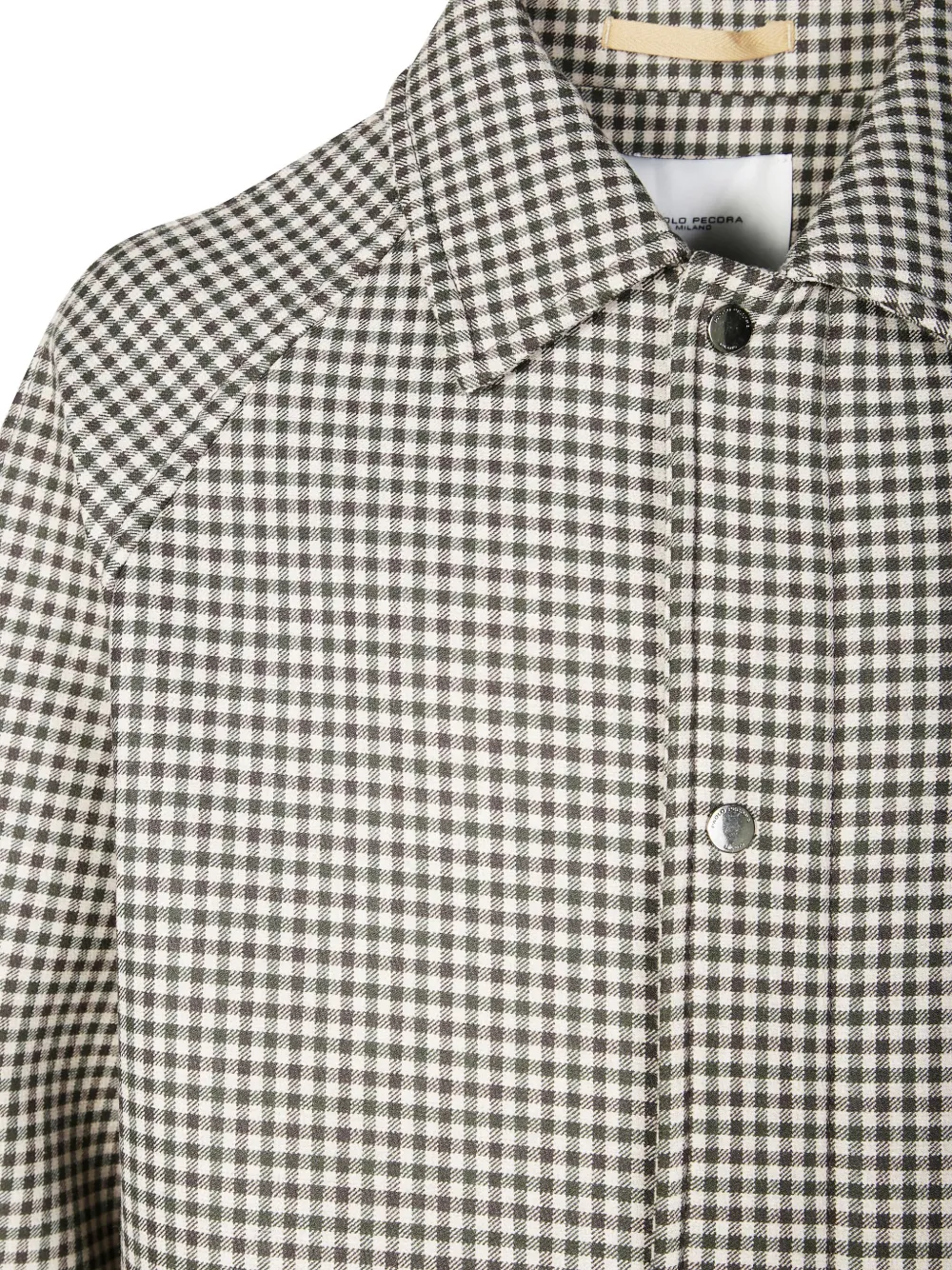 Paolo Pecora Scuba Checked Coat In Gray