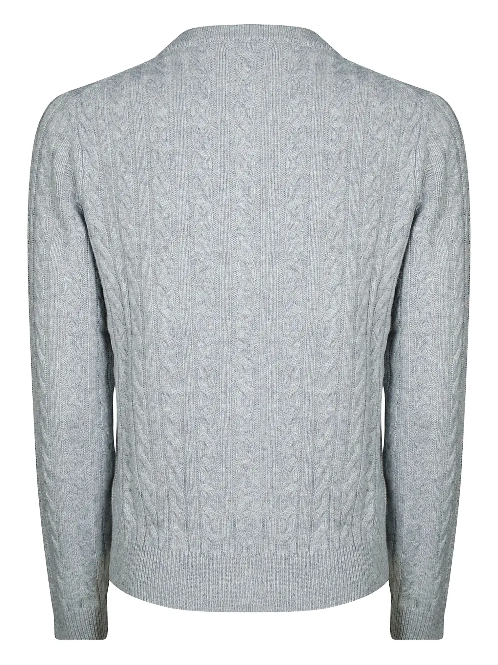 Sun 68 Cable Round-neck Cardigan In Gray