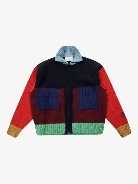 Bobo Choses colour-block zipped cardigan