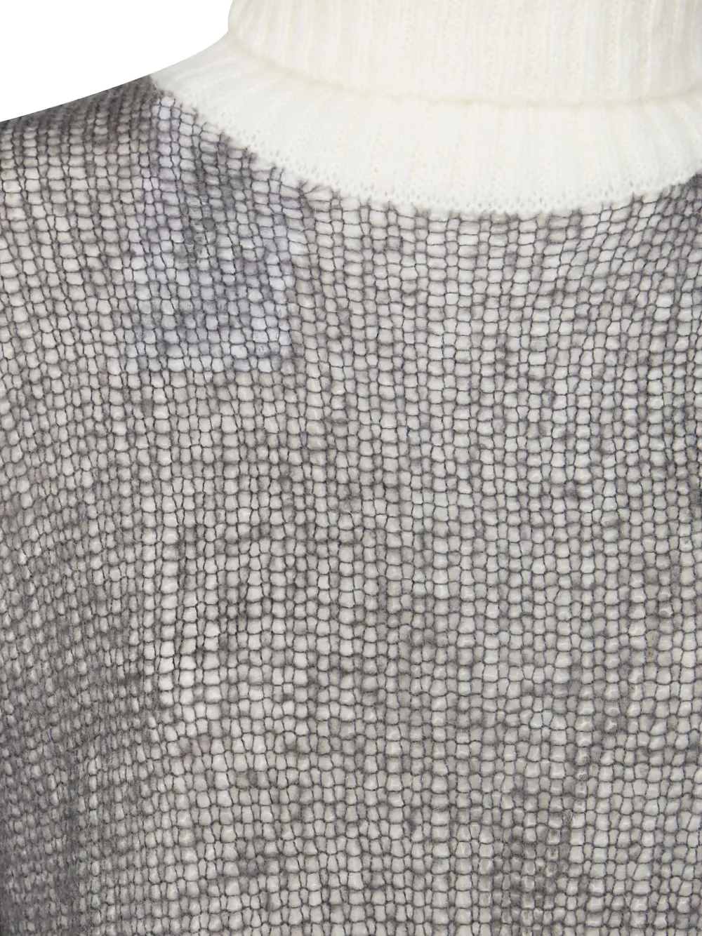Sun 68 Roll-neck Two-toned Sweater In Gray