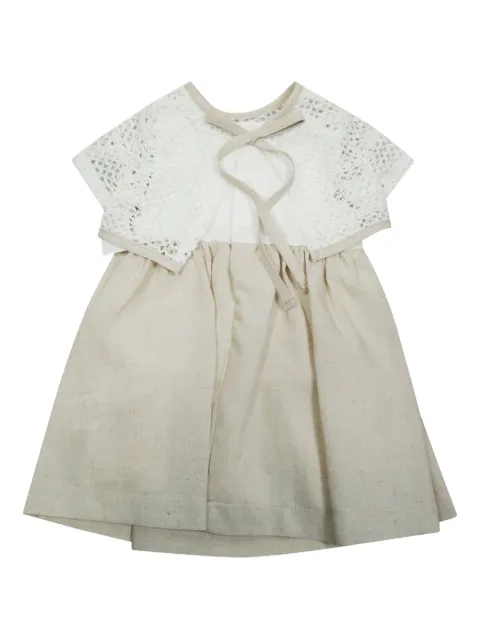 LALALU flower-appliqué dress