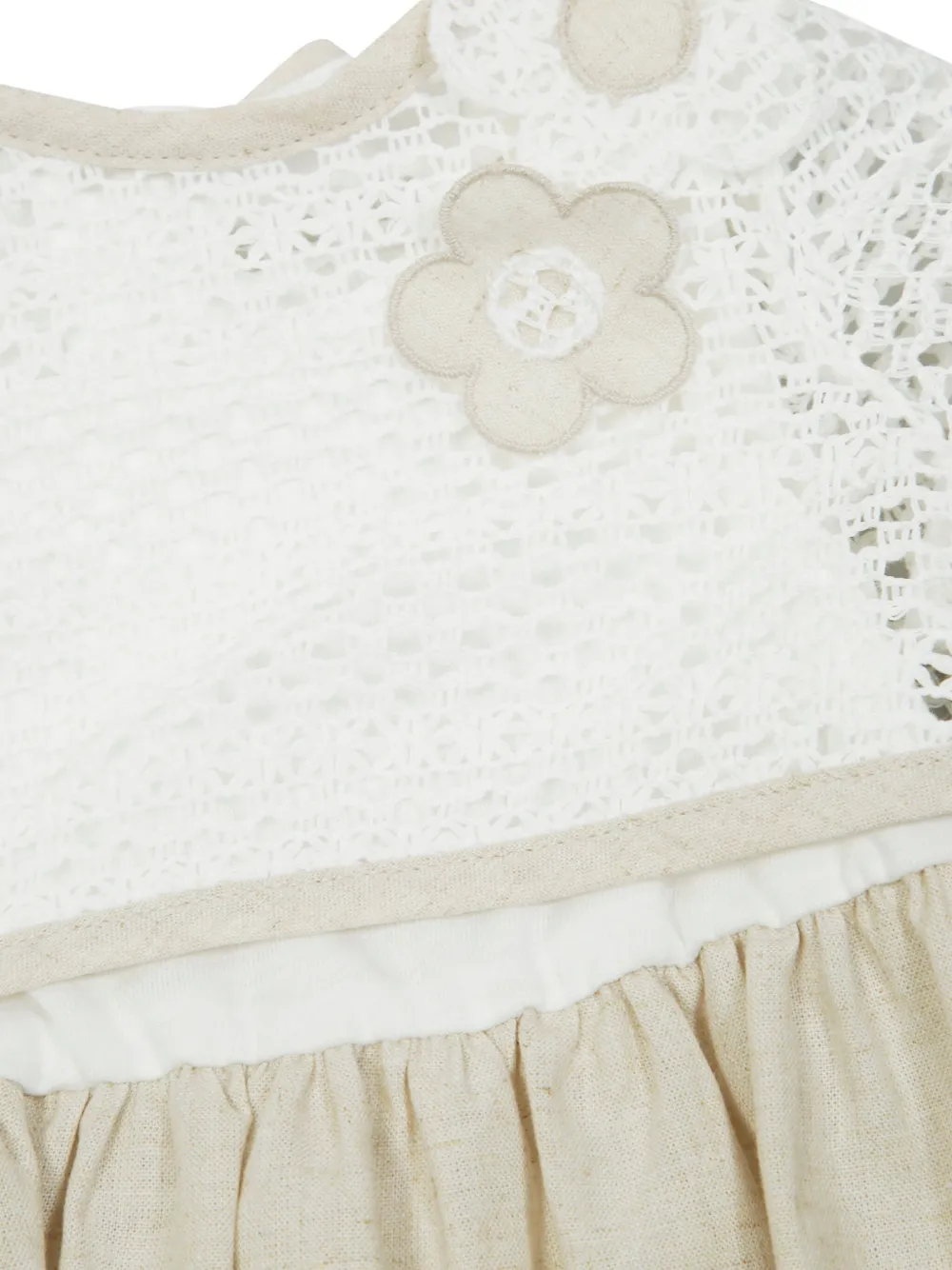 LALALU Jurk met bloemenpatch Beige